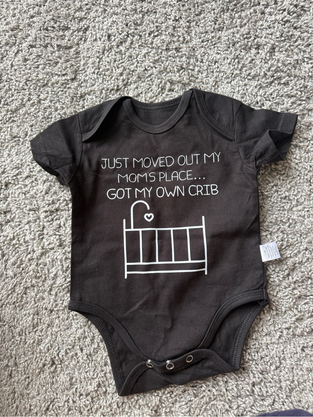 NWT Baby Onesie with Crib Graphic - Black
